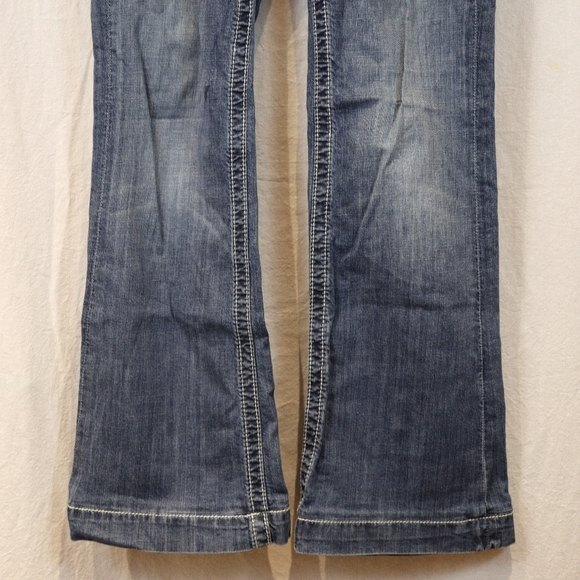 Miss Me Wide Leg Mid Rise Bling Jeans 27 JPS5148-2 MK14 Y2K Vintage Style - Picture 4 of 14